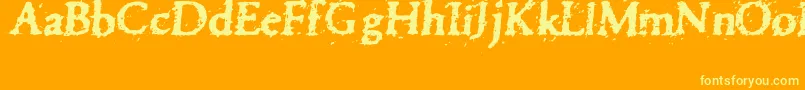 Pettra Font – Yellow Fonts on Orange Background