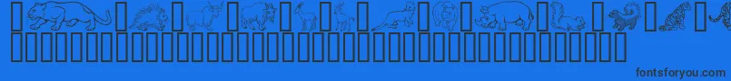 WildKingdomPToZ Font – Black Fonts on Blue Background
