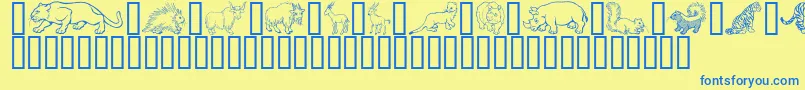WildKingdomPToZ Font – Blue Fonts on Yellow Background