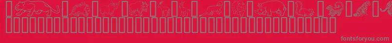 WildKingdomPToZ Font – Gray Fonts on Red Background