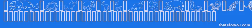 WildKingdomPToZフォントについての詳細 フォントWildKingdomPToZ – ピンクの文字、青い背景