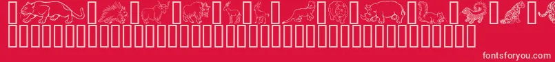 WildKingdomPToZ Font – Pink Fonts on Red Background