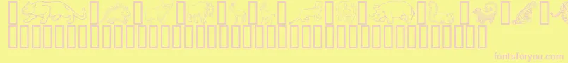 WildKingdomPToZ Font – Pink Fonts on Yellow Background