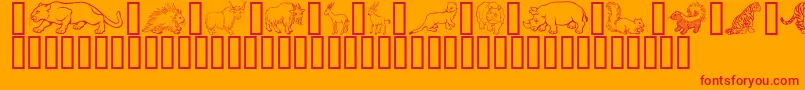 WildKingdomPToZ Font – Red Fonts on Orange Background