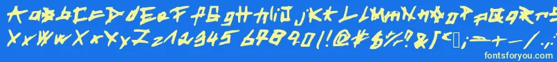Czcionka EyesSeeSouls2 – żółte czcionki na niebieskim tle