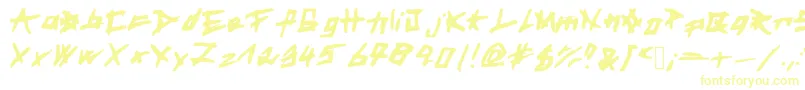 EyesSeeSouls2-Schriftart – Gelbe Schriften auf weißem Hintergrund