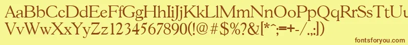 GascogneserialLightRegular Font – Brown Fonts on Yellow Background