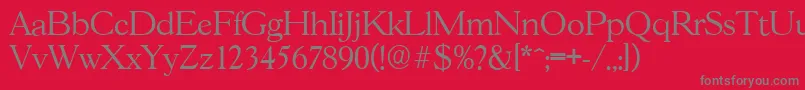 フォントGascogneserialLightRegular – 赤い背景に灰色の文字