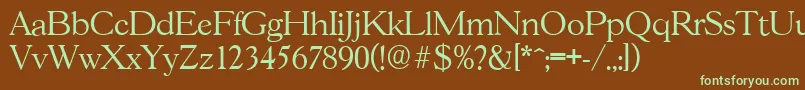 GascogneserialLightRegular Font – Green Fonts on Brown Background