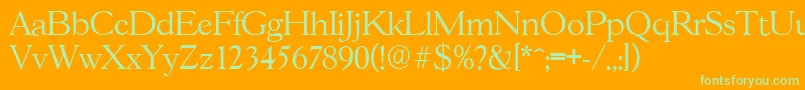 GascogneserialLightRegular Font – Green Fonts on Orange Background