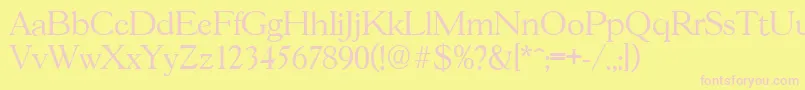 GascogneserialLightRegular Font – Pink Fonts on Yellow Background