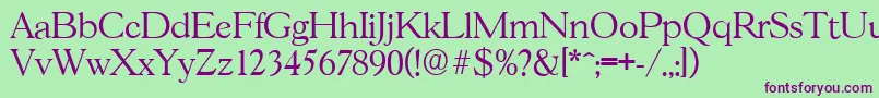 GascogneserialLightRegular Font – Purple Fonts on Green Background