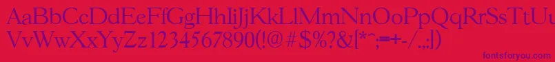 GascogneserialLightRegular Font – Purple Fonts on Red Background