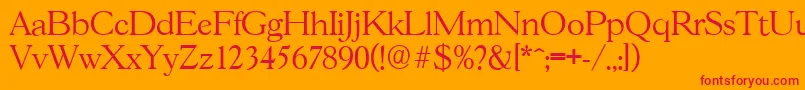 GascogneserialLightRegular Font – Red Fonts on Orange Background