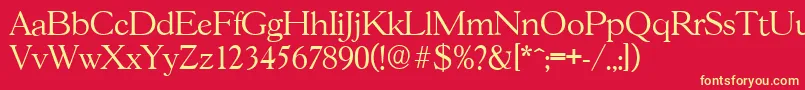 GascogneserialLightRegular Font – Yellow Fonts on Red Background