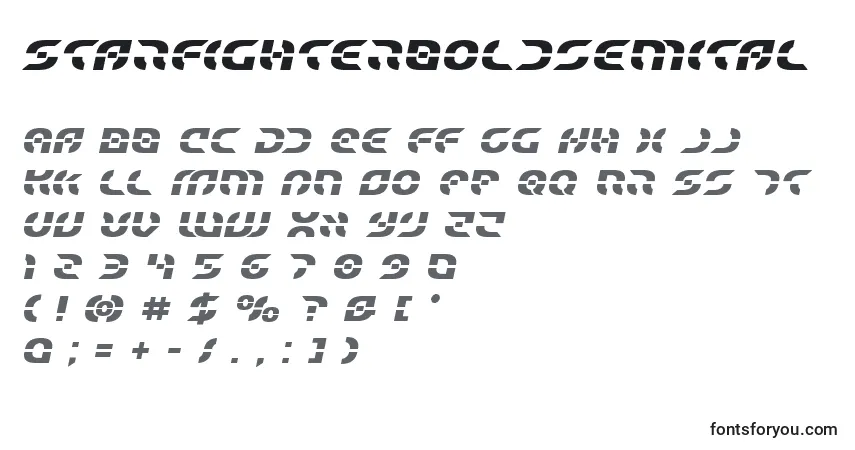 Шрифт Starfighterboldsemital – алфавит, цифры, специальные символы