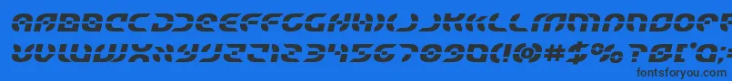 Starfighterboldsemital Font – Black Fonts on Blue Background