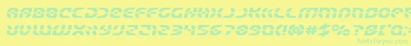 Starfighterboldsemital Font – Green Fonts on Yellow Background