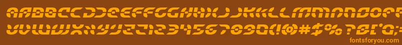 Starfighterboldsemital Font – Orange Fonts on Brown Background