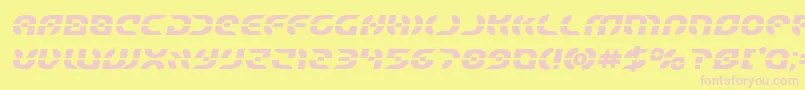Starfighterboldsemital Font – Pink Fonts on Yellow Background