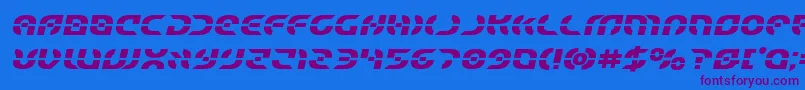 Starfighterboldsemital Font – Purple Fonts on Blue Background