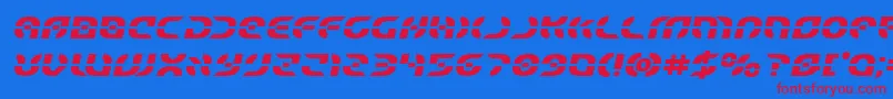 Starfighterboldsemital Font – Red Fonts on Blue Background