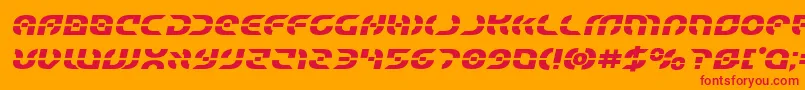 Starfighterboldsemital Font – Red Fonts on Orange Background