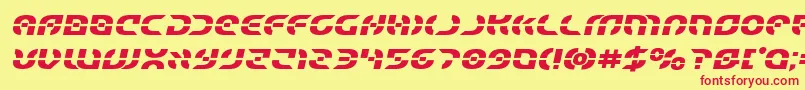 Starfighterboldsemital Font – Red Fonts on Yellow Background