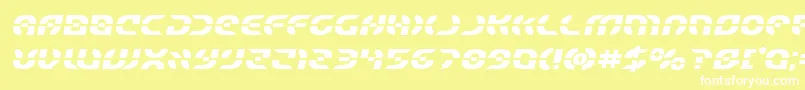 Starfighterboldsemital Font – White Fonts on Yellow Background