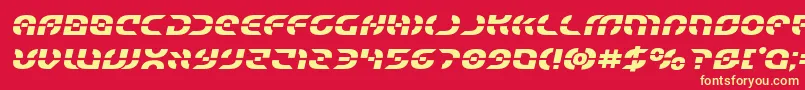 Starfighterboldsemital Font – Yellow Fonts on Red Background