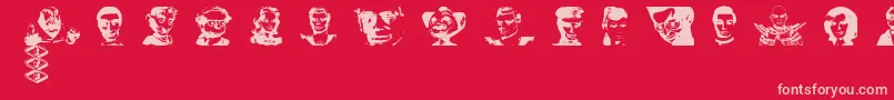 Fonte AndersonDings3V2 – fontes rosa em um fundo vermelho