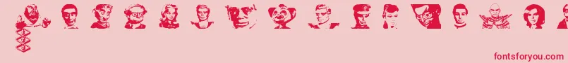 AndersonDings3V2-Schriftart – Rote Schriften auf rosa Hintergrund