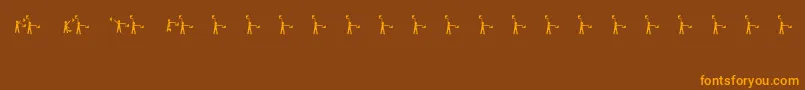 Sema4-Schriftart – Orangefarbene Schriften auf braunem Hintergrund