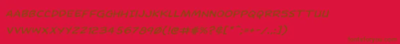 Dominomaskexpandital-Schriftart – Braune Schriften auf rotem Hintergrund