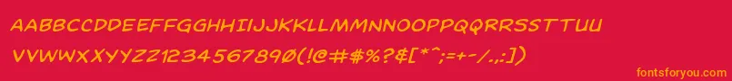Dominomaskexpandital Font – Orange Fonts on Red Background
