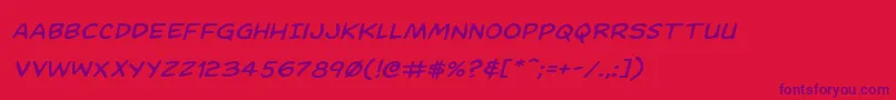 Dominomaskexpandital Font – Purple Fonts on Red Background