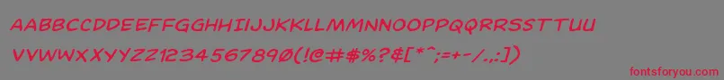 Dominomaskexpandital Font – Red Fonts on Gray Background