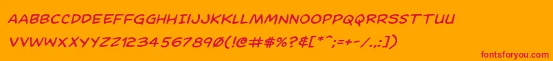 Dominomaskexpandital Font – Red Fonts on Orange Background