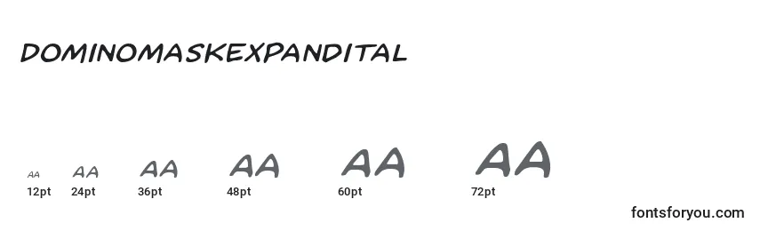 Размеры шрифта Dominomaskexpandital