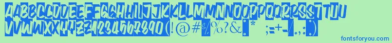 Aula402 Font – Blue Fonts on Green Background