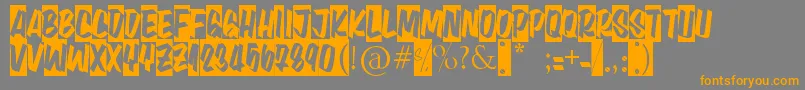 Aula402 Font – Orange Fonts on Gray Background