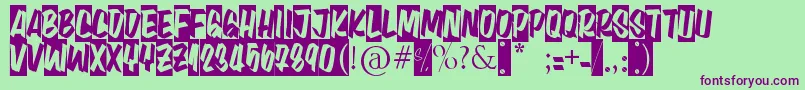 Aula402 Font – Purple Fonts on Green Background