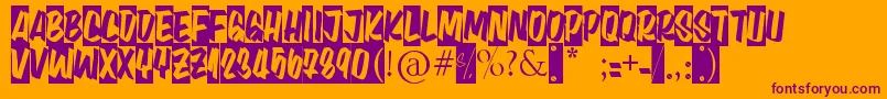 Aula402 Font – Purple Fonts on Orange Background