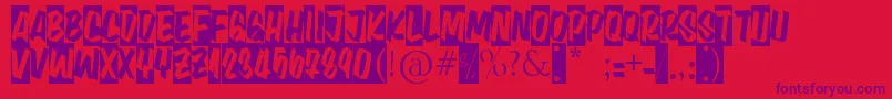 Aula402 Font – Purple Fonts on Red Background