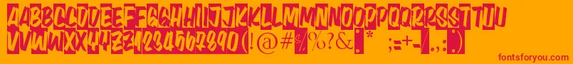 Aula402 Font – Red Fonts on Orange Background