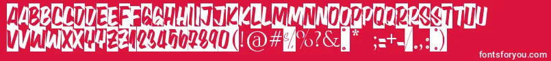 Aula402 Font – White Fonts on Red Background