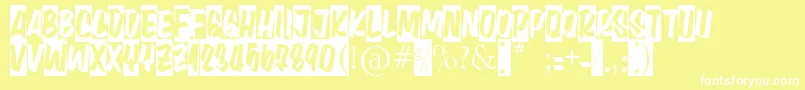 Aula402 Font – White Fonts on Yellow Background