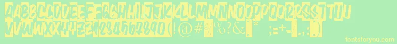 Aula402 Font – Yellow Fonts on Green Background