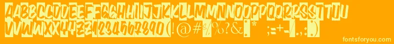 Aula402 Font – Yellow Fonts on Orange Background