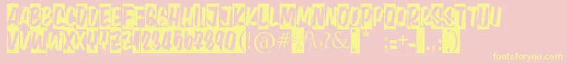 Aula402 Font – Yellow Fonts on Pink Background